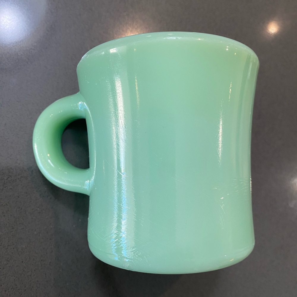 Vintage Fire King Jadeite C-Handle Green Mug